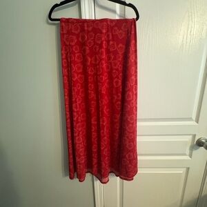 LuLaRoe Red Midi A-Line Skirt for Cocktail Events